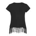 Black - Back - Star Wars Womens-Ladies Logo Fringe Top