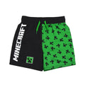 Green-Black - Front - Minecraft Boys Creeper Swim Shorts