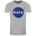 Grey - Front - NASA Mens Distressed Logo T-Shirt