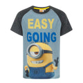 Charcoal-Blue-Yellow - Front - Despicable Me Boys Easy Going Minions T-Shirt