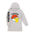 Grey - Close up - Pokemon Girls Pikachu Hoodie Dress