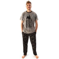 Grey-Black - Back - Peaky Blinders Mens Long Pyjama Set