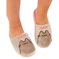 Grey-Pink-Brown - Side - Pusheen Womens-Ladies Nah Slippers