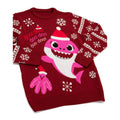 Red - Back - Baby Shark Womens-Ladies Mummy Shark Christmas Jumper