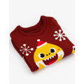 Maroon - Pack Shot - Baby Shark Childrens-Kids Knitted Christmas Jumper