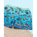 Blue - Side - Minecraft Boys Swim Shorts