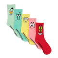 Yellow-Green-Red-Blue - Front - SpongeBob SquarePants Unisex Adult Socks (Pack of 5)