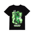 White-Black - Back - Minecraft Childrens-Kids Creeper T-Shirt (Pack of 2)