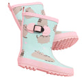 Pastel Mint-Pink - Close up - Pusheen Girls Repeat Print Garden Wellies