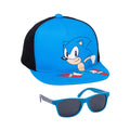 Blue-Black - Front - Sonic The Hedgehog Childrens-Kids Sunglasses Baseball Cap Set