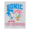 Grey Marl - Lifestyle - Sonic The Hedgehog Girls Collegiate Sonic & Amy Hoodie