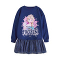 Navy - Front - Frozen Girls Elsa Casual Dress