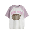 White-Pink - Front - Pusheen Girls Good Vibes Raglan T-Shirt