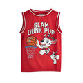 Red - Front - Paw Patrol Boys Slam Dunk Pup Marshall Basketball Jersey Vest Top