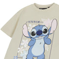 Oatmeal - Side - Lilo & Stitch Girls Stitch Short-Sleeved T-Shirt