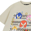 Oatmeal - Side - Sonic The Hedgehog Boys Group Faces Short-Sleeved T-Shirt