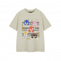 Oatmeal - Front - Sonic The Hedgehog Boys Group Faces Short-Sleeved T-Shirt