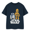 Navy - Front - Star Wars Boys R2-D2 & C3PO Short-Sleeved T-Shirt