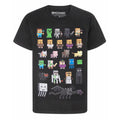 Black - Front - Minecraft Childrens-Kids Sprites Short-Sleeved T-Shirt