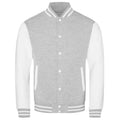 Heather Grey-White - Front - Awdis Unisex Varsity Jacket