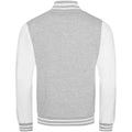 Heather Grey-White - Back - Awdis Unisex Varsity Jacket