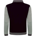 Jet Black-Heather Grey - Back - Awdis Unisex Varsity Jacket