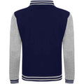 Oxford Navy-Heather Grey - Back - Awdis Unisex Varsity Jacket