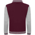 Burgundy-Heather Grey - Back - Awdis Unisex Varsity Jacket