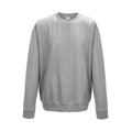 Heather Grey - Front - AWDis Just Hoods AWDis Unisex Crew Neck Plain Sweatshirt (280 GSM)