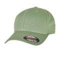 Dark Leaf Green - Front - Flexfit Childrens-Kids Wooly Combed Cap