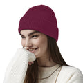 Burgundy - Back - Beechfield Heritage Ladies-Womens Premium Plain Winter Beanie