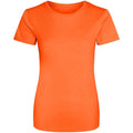 Electric Orange - Front - AWDis Just Cool Womens-Ladies Sports Plain T-Shirt