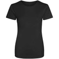 Jet Black - Front - AWDis Just Cool Womens-Ladies Sports Plain T-Shirt