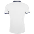 White-Navy - Back - SOLS Mens Pasadena Tipped Short Sleeve Pique Polo Shirt