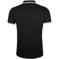 Black-White - Back - SOLS Mens Pasadena Tipped Short Sleeve Pique Polo Shirt