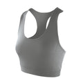 Cloudy Grey - Front - Spiro Womens-Ladies Impact Softex Plain Crop Top