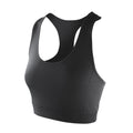 Black - Front - Spiro Womens-Ladies Impact Softex Plain Crop Top