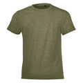 Heather Khaki - Front - SOLS Childrens-Kids Regent Short Sleeve Fitted T-Shirt