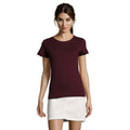 Oxblood - Back - SOLS Womens-Ladies Regent Fit Short Sleeve T-Shirt