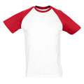 White-Red - Front - SOLS Mens Funky Contrast Short Sleeve T-Shirt