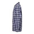 White-Navy - Side - Premier Mens Mulligan Check Long Sleeve Shirt