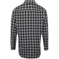 Steel-Black - Back - Premier Mens Mulligan Check Long Sleeve Shirt