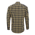 Camel-Navy - Back - Premier Mens Mulligan Check Long Sleeve Shirt