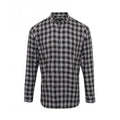 Steel-Black - Front - Premier Mens Mulligan Check Long Sleeve Shirt