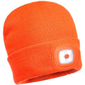 Orange - Side - Portwest Mens LED Head Light Beanie