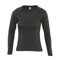 Dark Grey - Front - SOLS Womens-Ladies Majestic Long Sleeve T-Shirt