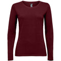 Oxblood - Front - SOLS Womens-Ladies Majestic Long Sleeve T-Shirt