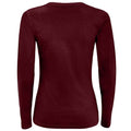 Oxblood - Back - SOLS Womens-Ladies Majestic Long Sleeve T-Shirt