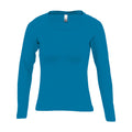 Aqua - Front - SOLS Womens-Ladies Majestic Long Sleeve T-Shirt