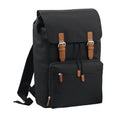 Black-Brown - Front - BagBase Vintage Laptop Backpack